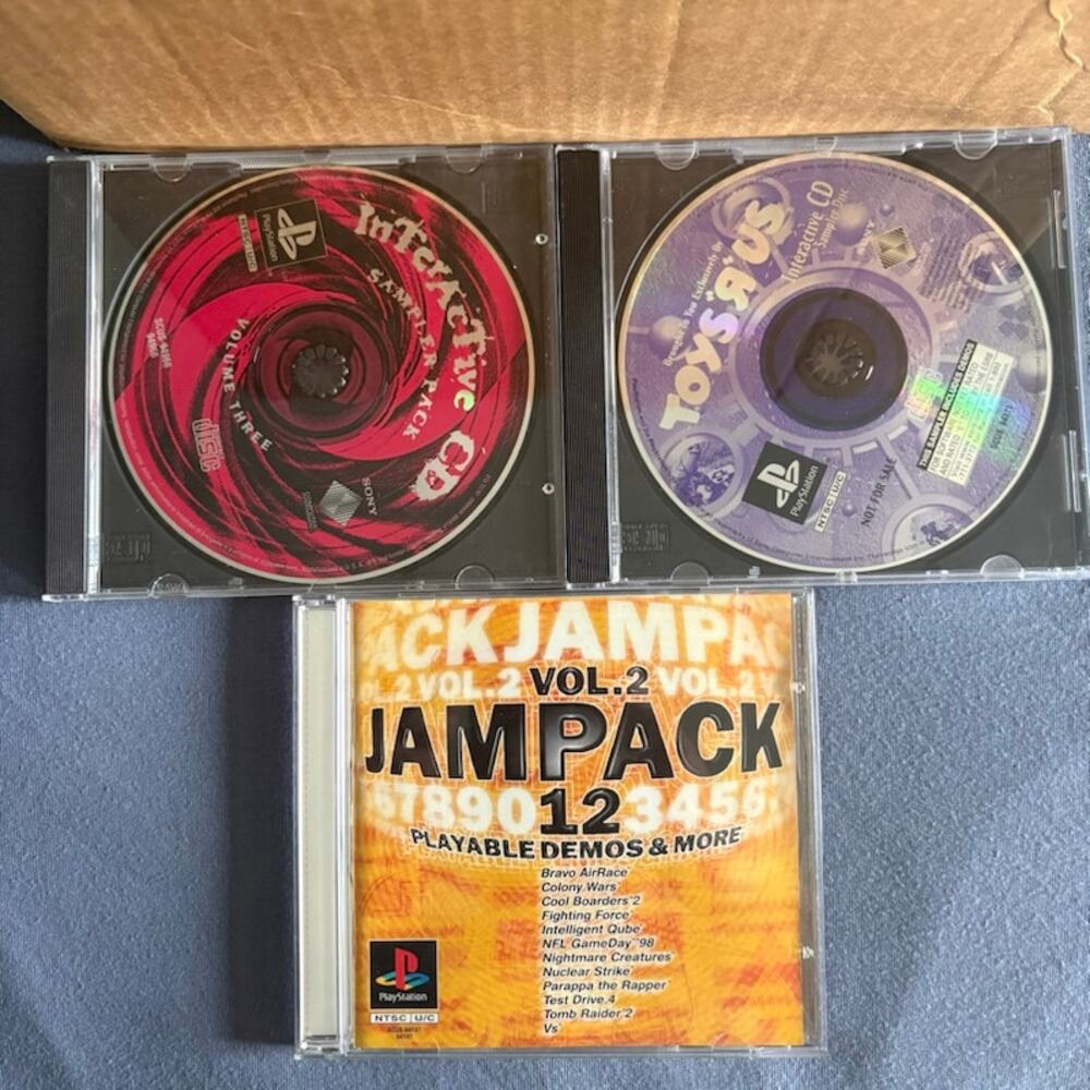 Lot of 3 Playstation 1 PS1 Demo Sampler Discs Jampack Toys R Us